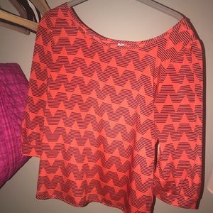 Cute orange chevron top